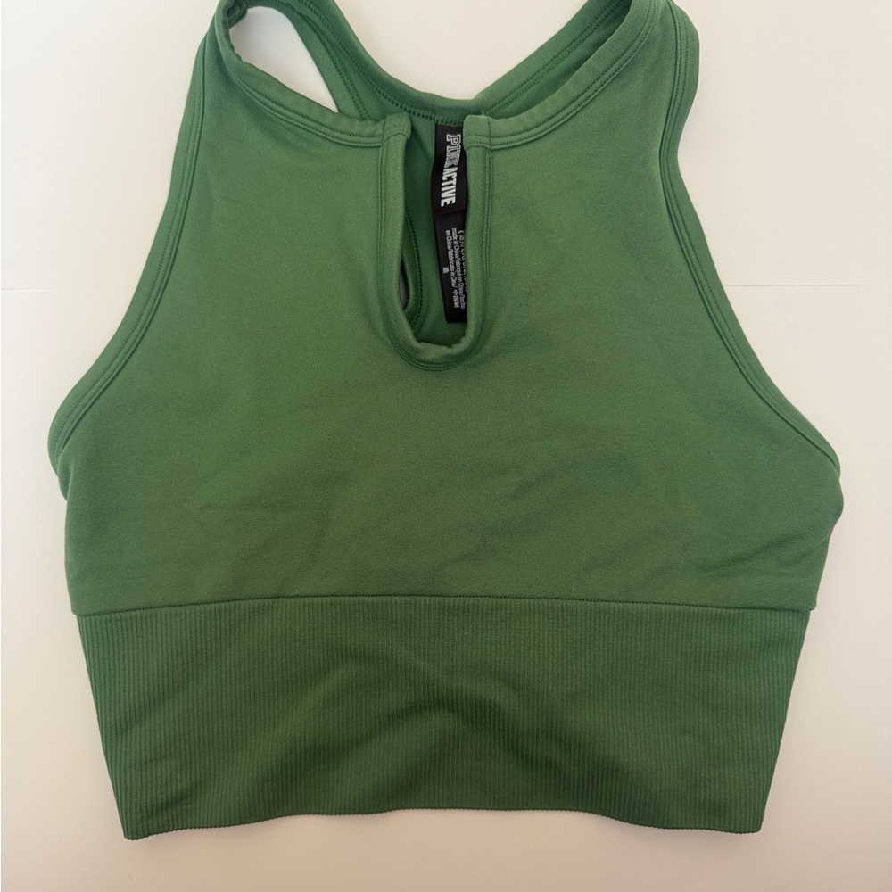 Pink Victoria Secret Green Crop Top